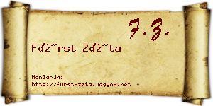 Fürst Zéta névjegykártya
